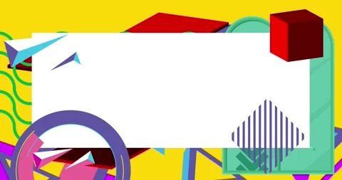 Minimal geometric elements frame animation Stock Footage 304079638