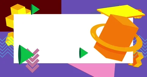 Minimal geometric elements frame Stock Footage 282637276