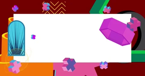 Minimal geometric elements frame video Stock Footage 282637272