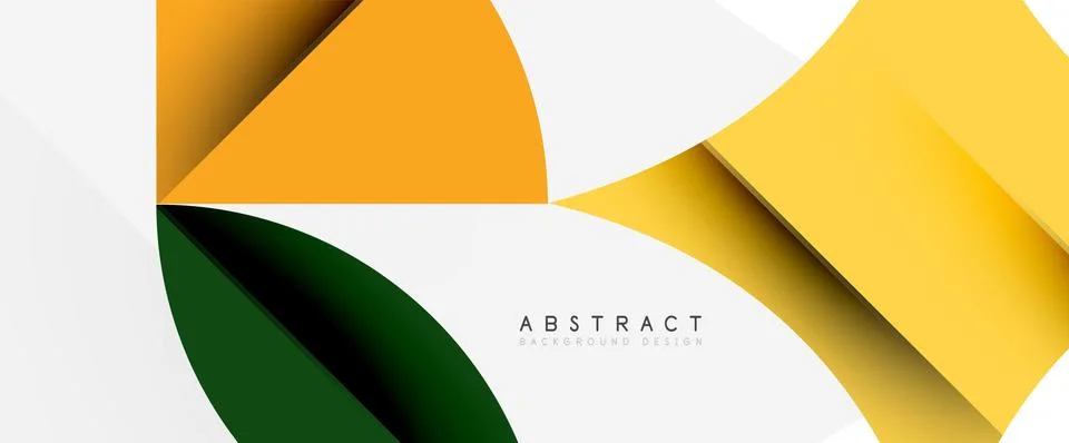 Minimal geometric elements on white. Petals, round triangles, star Illustrazione stock