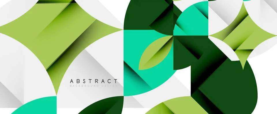 Minimal geometric elements on white. Petals, round triangles, star Stock Illustration