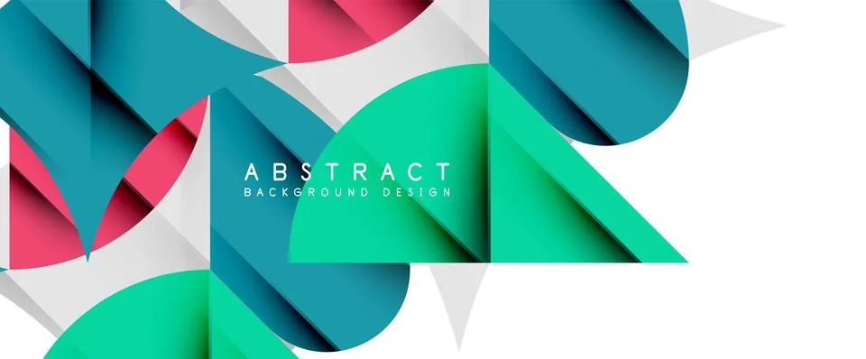 Minimal geometric elements on white. Petals, round triangles, star Illustrazione stock
