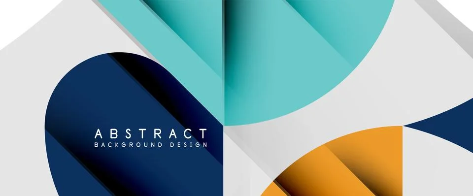 Minimal geometric elements on white. Petals, round triangles, star Stock Illustration