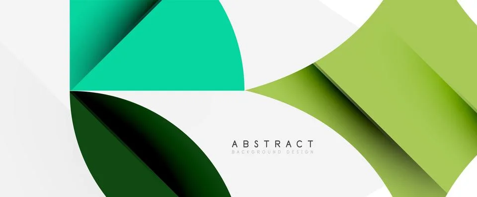 Minimal geometric elements on white. Petals, round triangles, star Stock Illustration