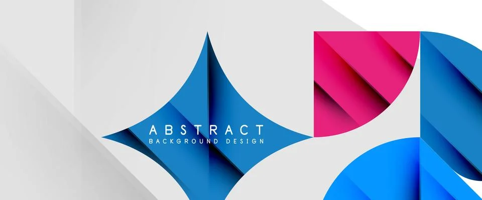 Minimal geometric elements on white. Petals, round triangles, star イラスト素材