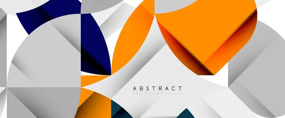 Minimal geometric elements on white. Petals, round triangles, star Illustrazione stock