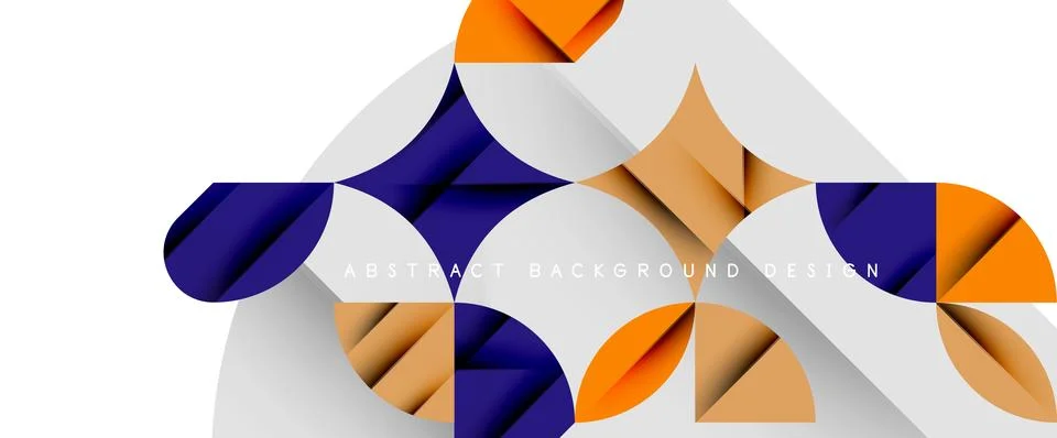 Minimal geometric elements on white. Petals, round triangles, star Stock Illustration