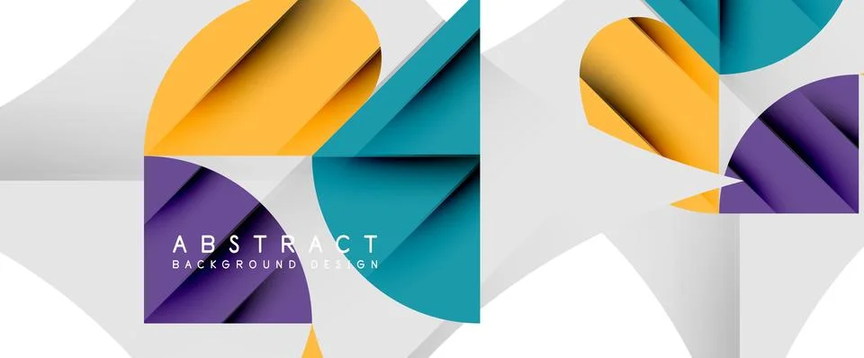 Minimal geometric elements on white. Petals, round triangles, star Stock Illustration