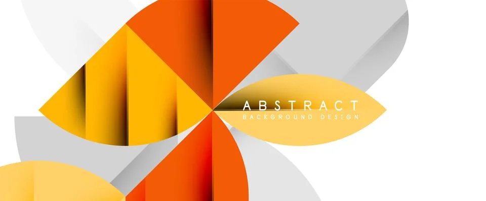 Minimal geometric elements on white. Petals, round triangles, star Stock Illustration