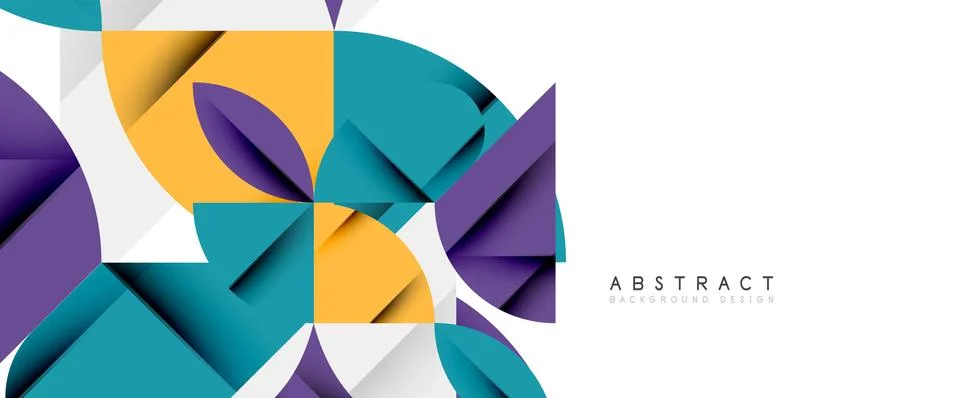 Minimal geometric elements on white. Petals, round triangles, star Illustrazione stock