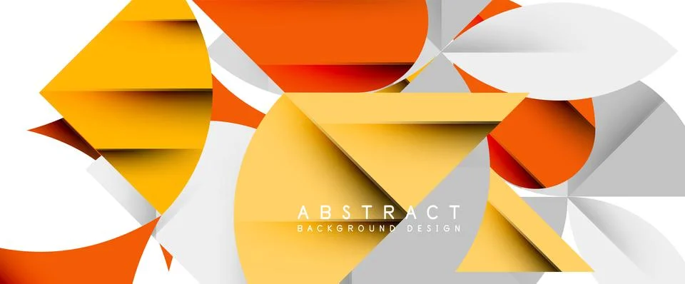 Minimal geometric elements on white. Petals, round triangles, star Stock Illustration