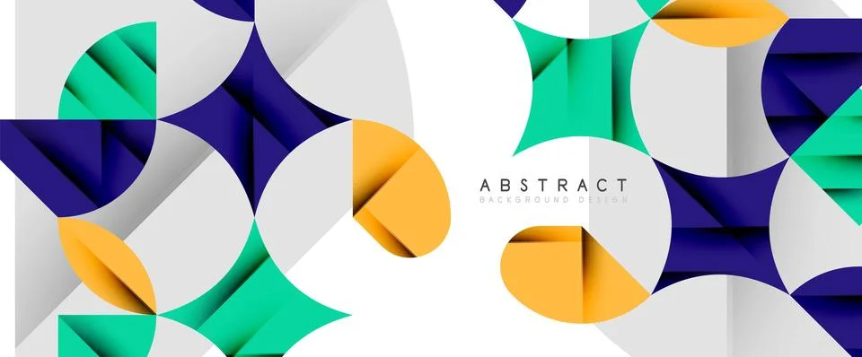 Minimal geometric elements on white. Petals, round triangles, star Illustrazione stock