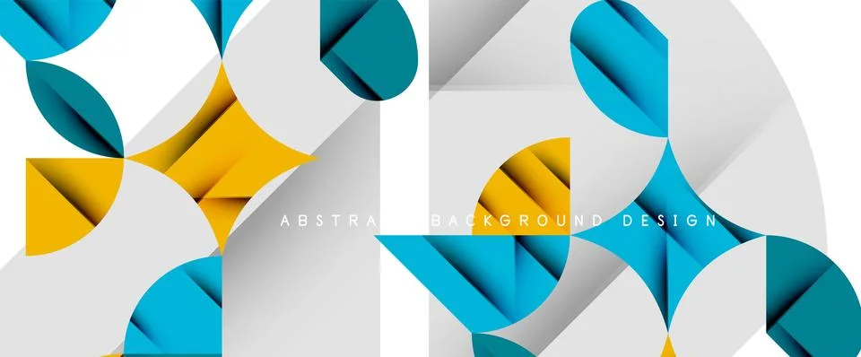Minimal geometric elements on white. Petals, round triangles, star Illustrazione stock