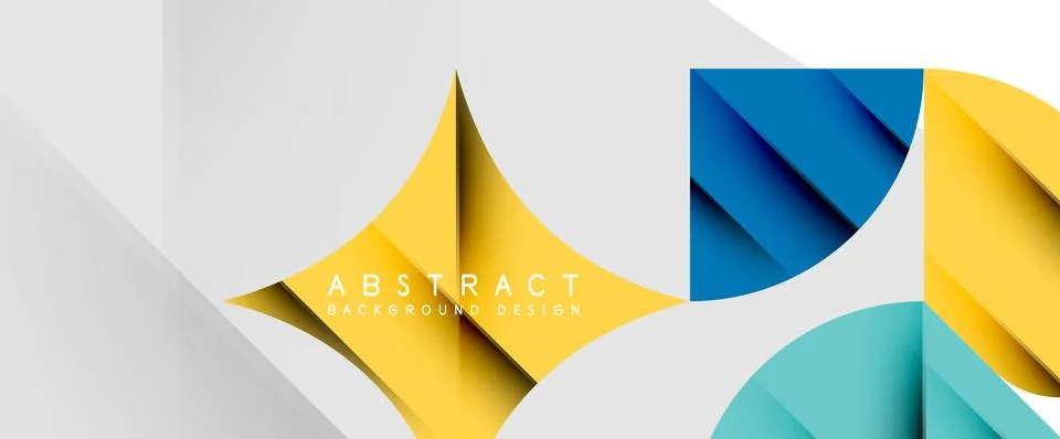Minimal geometric elements on white. Petals, round triangles, star Stock Illustration