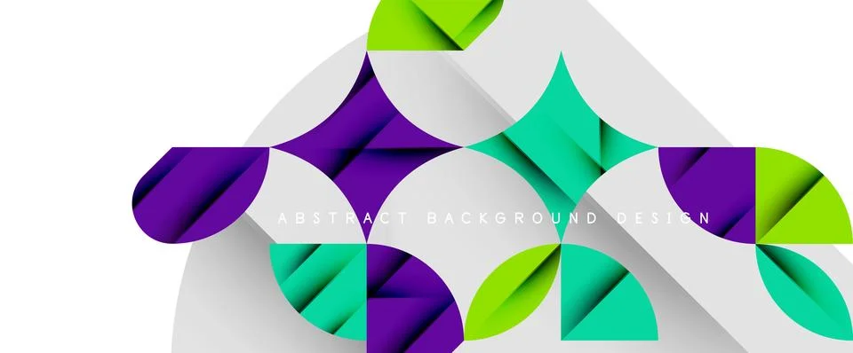 Minimal geometric elements on white. Petals, round triangles, star Illustrazione stock