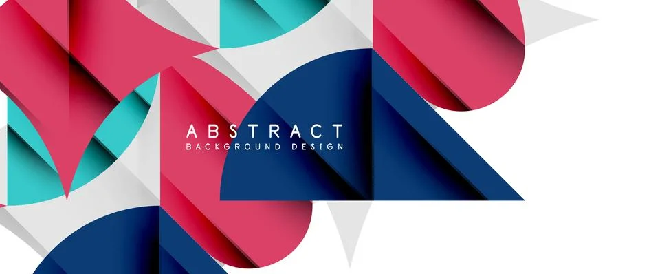 Minimal geometric elements on white. Petals, round triangles, star Illustrazione stock