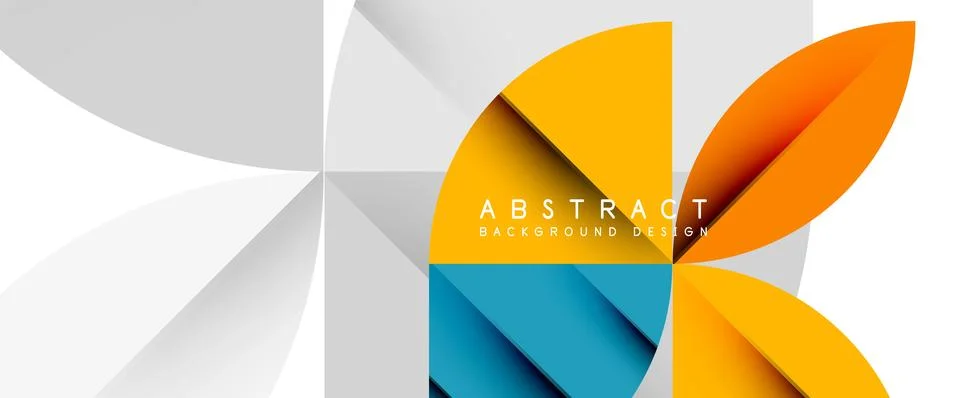 Minimal geometric elements on white. Petals, round triangles, star Illustrazione stock