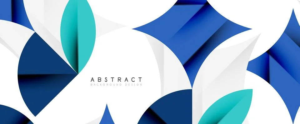 Minimal geometric elements on white. Petals, round triangles, star Stock Illustration