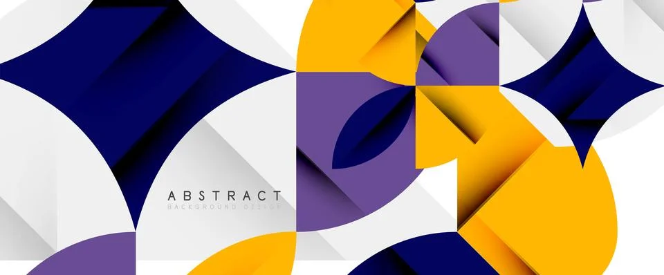 Minimal geometric elements on white. Petals, round triangles, star Illustrazione stock