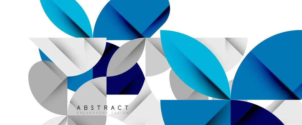 Minimal geometric elements on white. Petals, round triangles, star Illustrazione stock