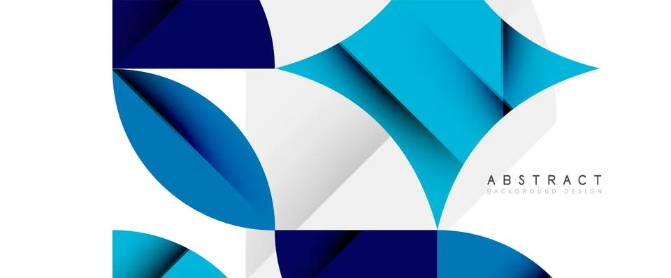 Minimal geometric elements on white. Petals, round triangles, star Stock Illustration