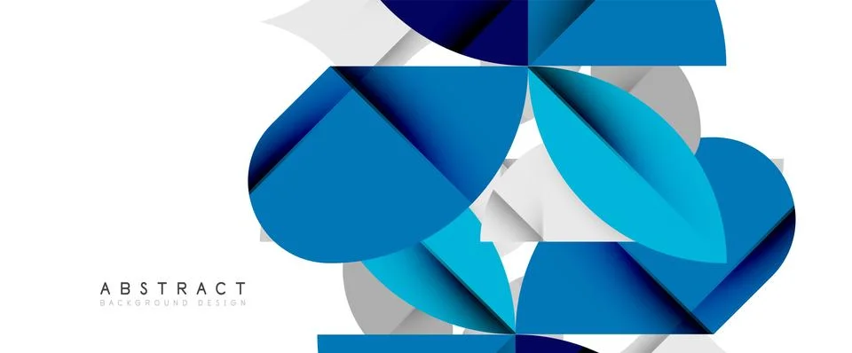 Minimal geometric elements on white. Petals, round triangles, star Illustrazione stock