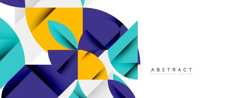 Minimal geometric elements on white. Petals, round triangles, star Illustrazione stock