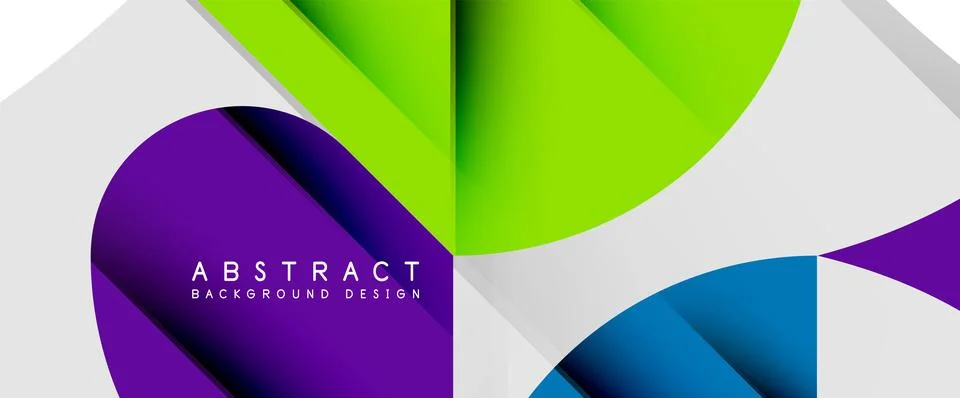 Minimal geometric elements on white. Petals, round triangles, star Stock Illustration