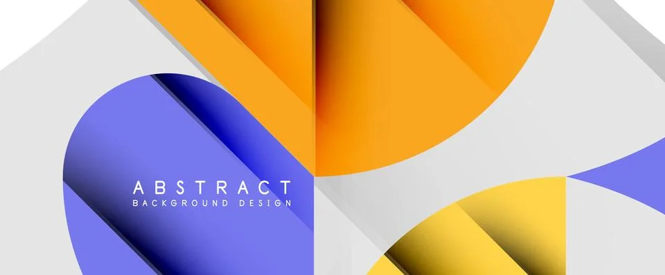 Minimal geometric elements on white. Petals, round triangles, star Stock Illustration