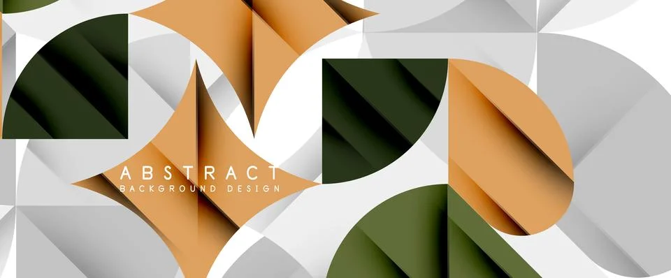 Minimal geometric elements on white. Petals, round triangles, star Illustrazione stock