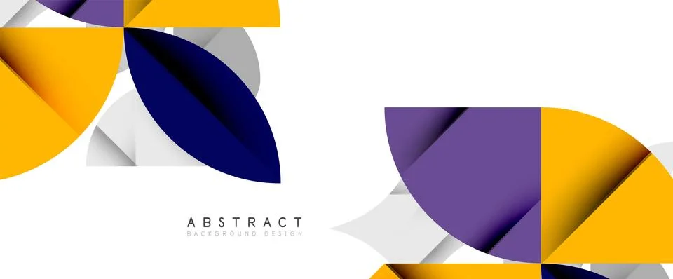Minimal geometric elements on white. Petals, round triangles, star Illustrazione stock