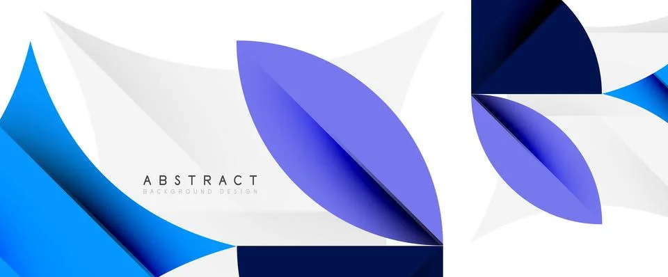 Minimal geometric elements on white. Petals, round triangles, star Illustrazione stock