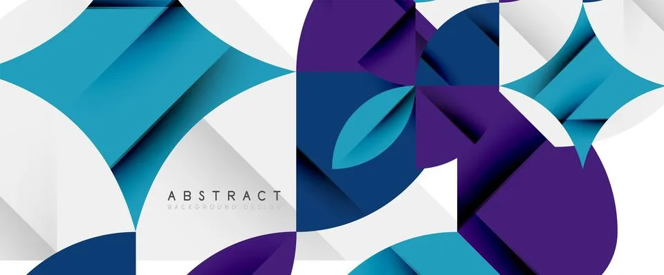 Minimal geometric elements on white. Petals, round triangles, star Stock Illustration