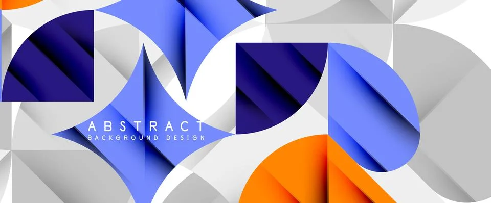 Minimal geometric elements on white. Petals, round triangles, star Illustrazione stock