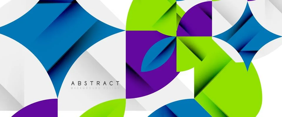 Minimal geometric elements on white. Petals, round triangles, star Stock Illustration