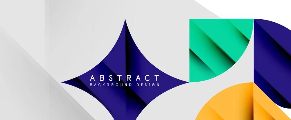 Minimal geometric elements on white. Petals, round triangles, star Illustrazione stock
