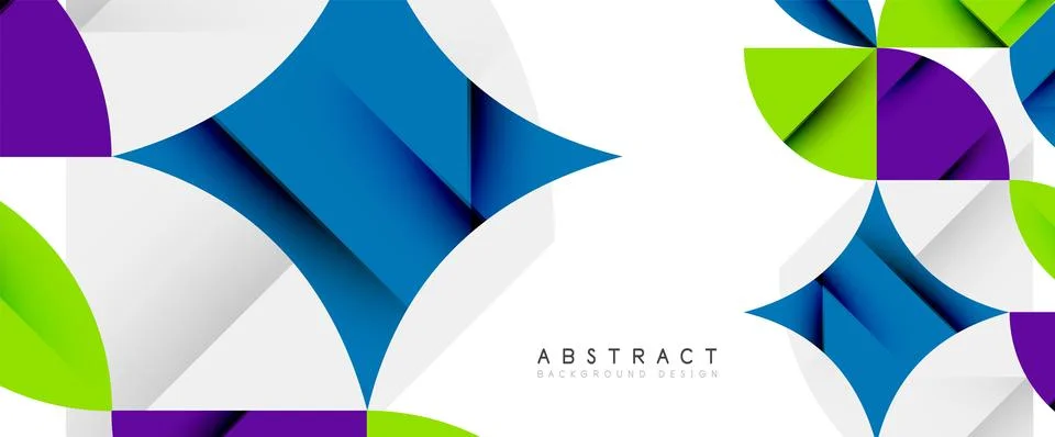 Minimal geometric elements on white. Petals, round triangles, star Illustrazione stock