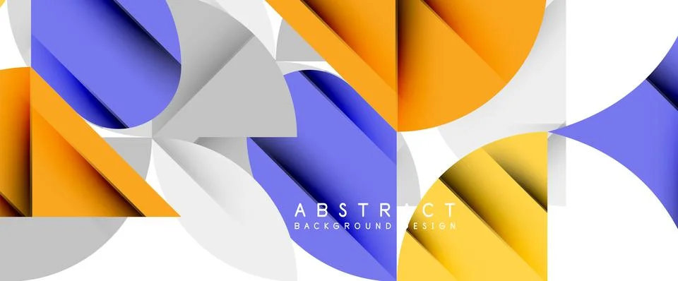 Minimal geometric elements on white. Petals, round triangles, star Stock Illustration