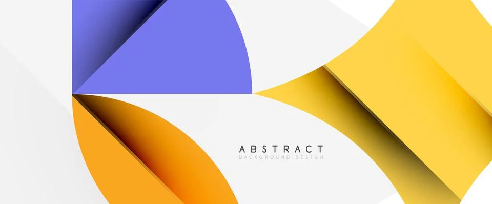 Minimal geometric elements on white. Petals, round triangles, star Illustrazione stock