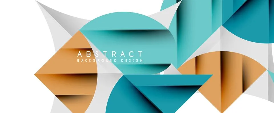 Minimal geometric elements on white. Petals, round triangles, star Stock Illustration