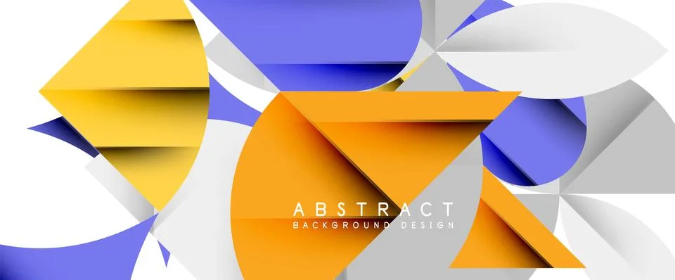Minimal geometric elements on white. Petals, round triangles, star Illustrazione stock