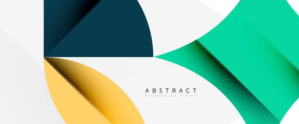 Minimal geometric elements on white. Petals, round triangles, star Illustrazione stock