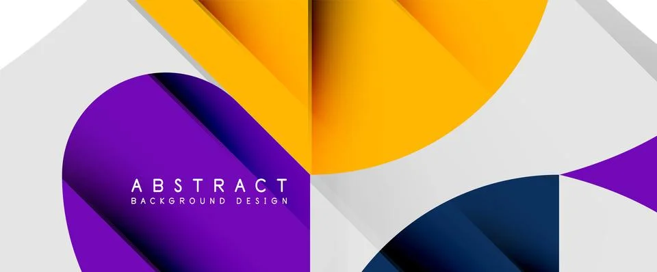 Minimal geometric elements on white. Petals, round triangles, star Stock Illustration