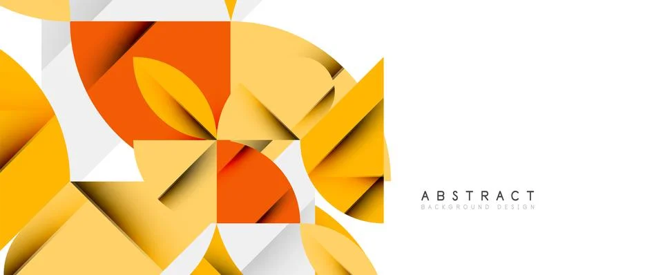 Minimal geometric elements on white. Petals, round triangles, star Illustrazione stock