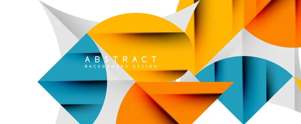 Minimal geometric elements on white. Petals, round triangles, star Illustrazione stock