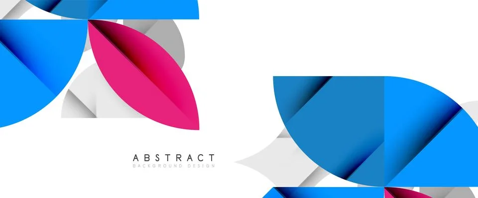 Minimal geometric elements on white. Petals, round triangles, star Illustrazione stock