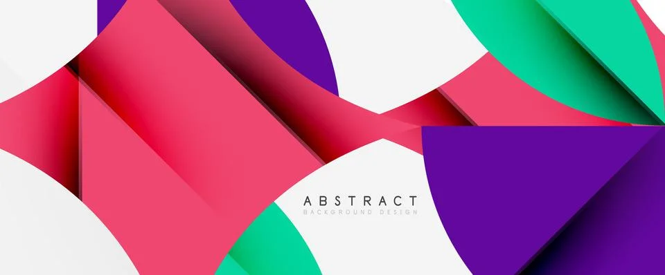 Minimal geometric elements on white. Petals, round triangles, star Stock Illustration