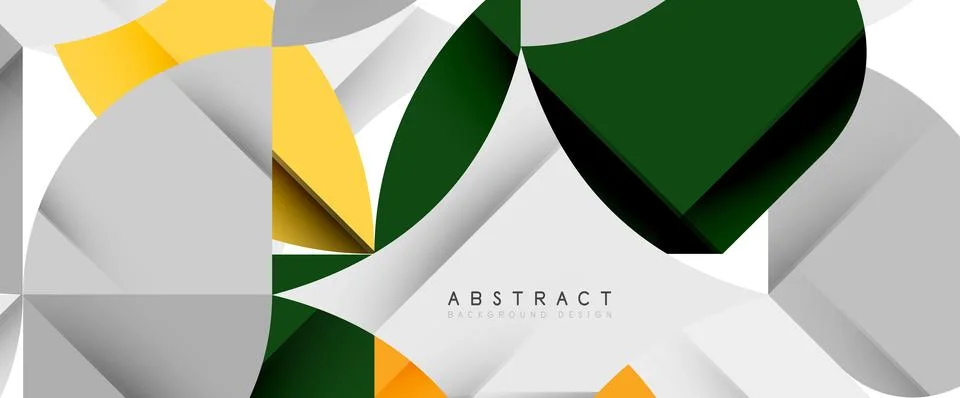 Minimal geometric elements on white. Petals, round triangles, star Stock Illustration