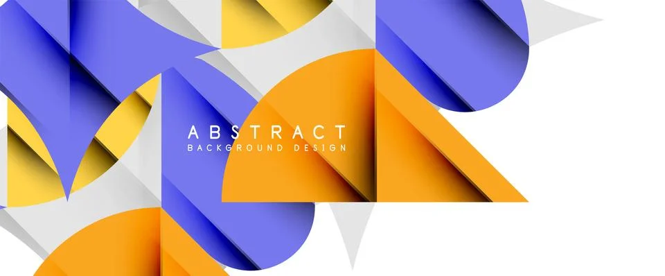 Minimal geometric elements on white. Petals, round triangles, star Stock Illustration