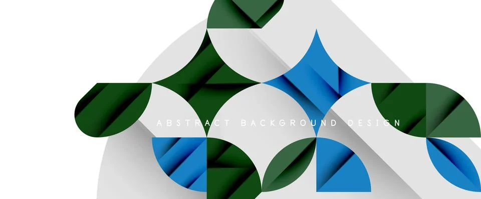 Minimal geometric elements on white. Petals, round triangles, star Illustrazione stock